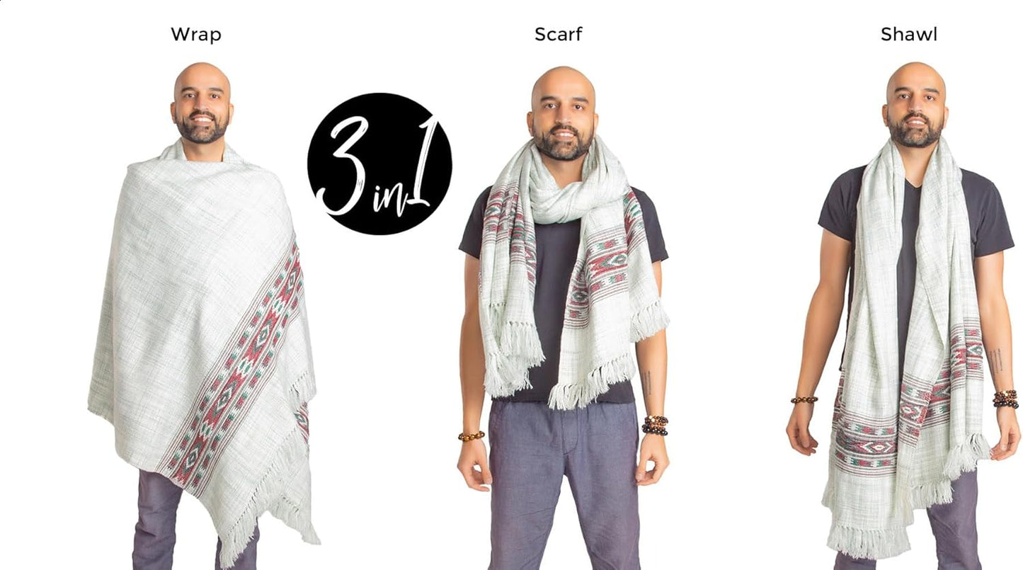 Meditation Shawl or Blanket, Exotic Shawl/Wrap, Oversize Scarf or Stole. Unisex