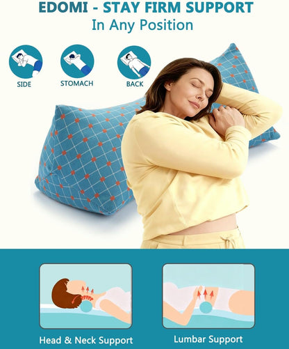 Cervical Buckwheat Roll Pillow for Sleeping,15.7"x5.9" Buckwheat Hulls Pillows Filling, Triangle Pillow for Neck Support Yoga Bolster, Adjustable Fill for Neck Pain Relief,Gray