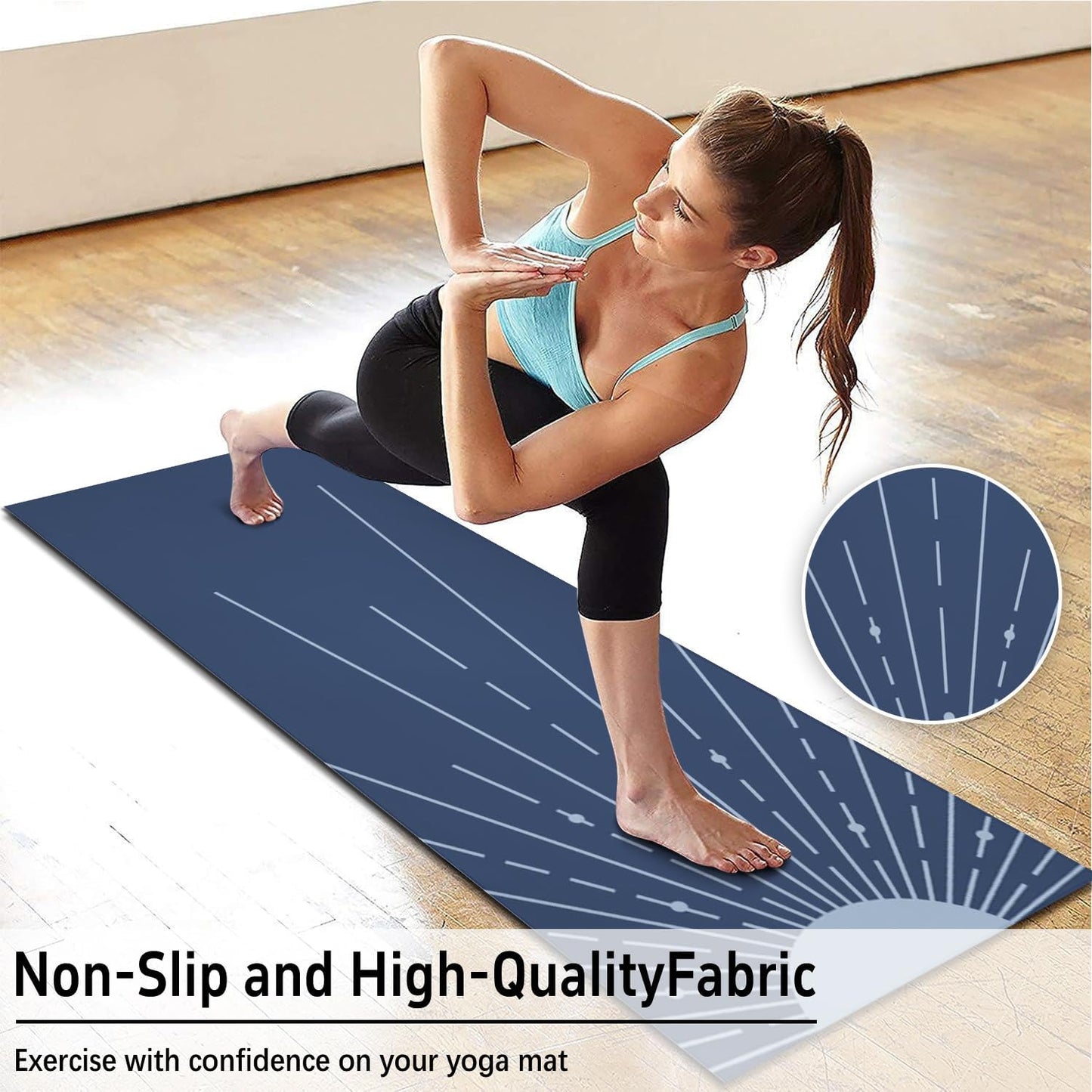 Hot Yoga Mat Towel with Corner Pockets Yoga Towels for Hot Yoga Non Slip with Travel Bag Sweat Absorbent Yoga Blankets Mat Cover for Workout Gym 70"x26" (Mountain-01, 70x26)
