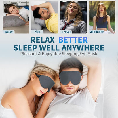 ZGGCD Sleep Mask for Side Sleeper, Light Blocking Sleeping Eye Mask for Women Men, 3D Contoured Cup Night Blindfold, Luxury Eye Cover Eyeshade with Adjustable Strap for Travel, Nap, Black