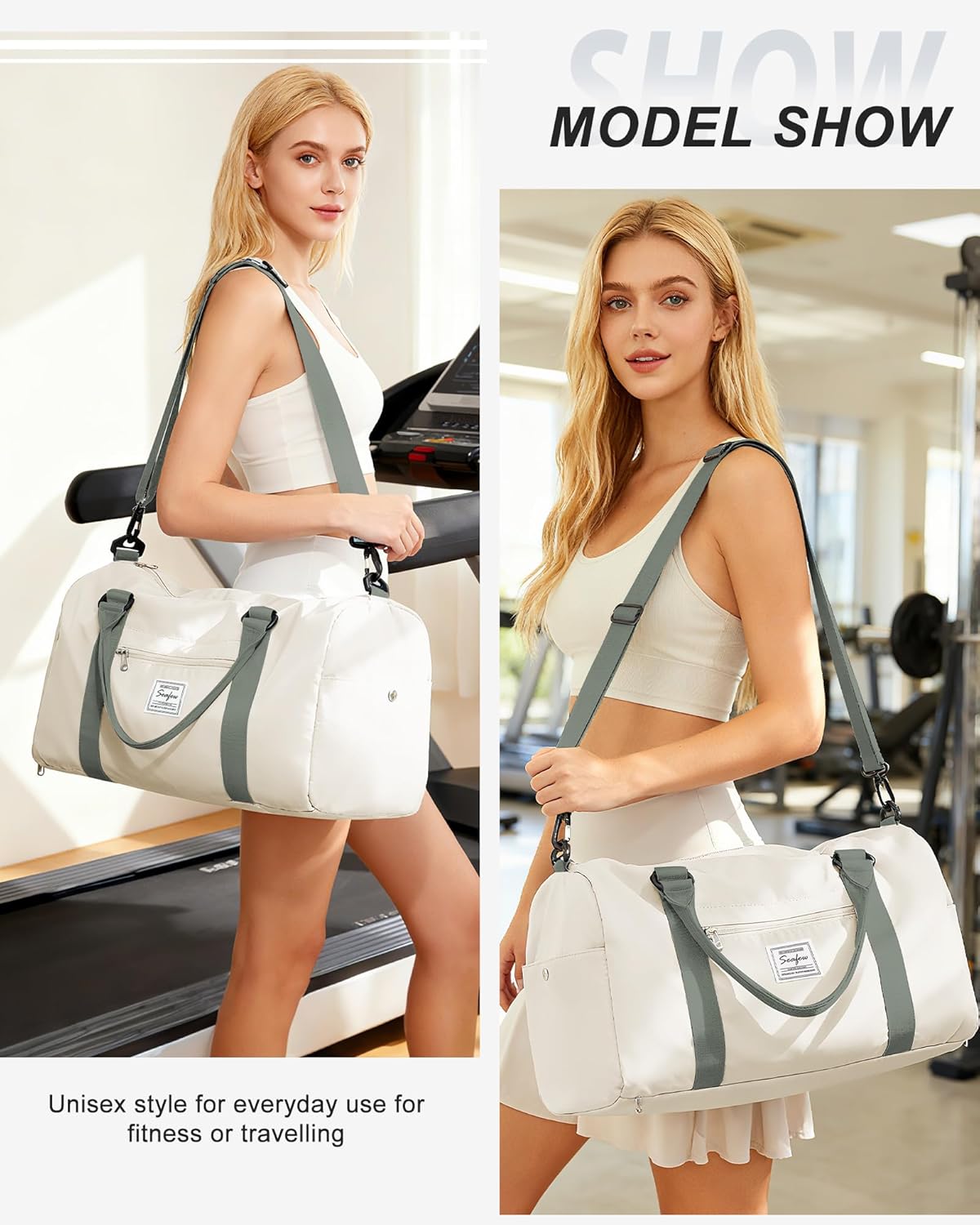 Gym Bag Womens Mens with Shoes Compartment and Wet Pocket Travel Duffel Bag for Women for Plane Sport Gym Tote Bags Swimming Yoga Waterproof Weekend Overnight Carry on Bag Hospital Holdalls - Colors B