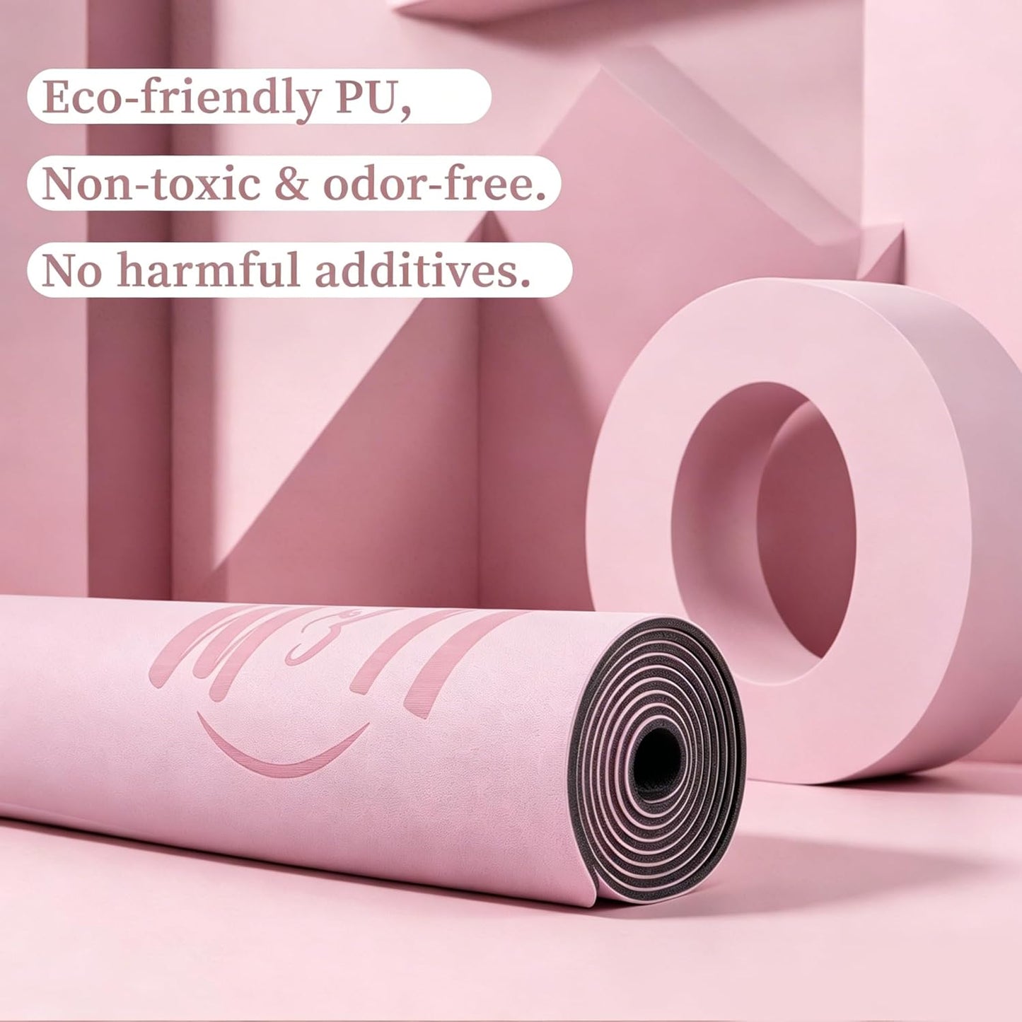 U&M Professional Non Slip PU Yoga Mat,Purple, Grey, Pink, Green 72x27 Inch 0.2" Thick Exercise Mat,| Sweatproof High Density | Anti-tear | Non-Slip Textured Surface | Natural Rubber Bottom Workout Mat for Women & Men Yoga Pilates Fitness