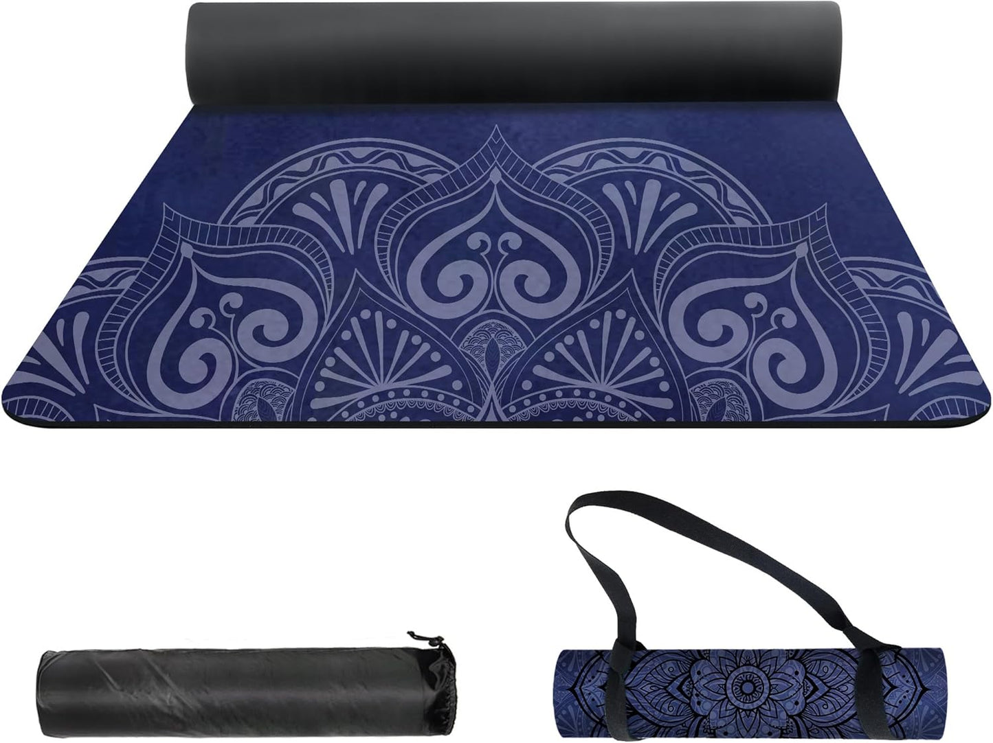 nuveti Yoga Mat Print Extra Thick TPE Non Slip Fitness Exercise Mat with Carrying Bag,72"x24" Extra Thick 6MM Exercise & Workout Mat for Yoga, Pilates Fitness and Floor Exercises - Colors B