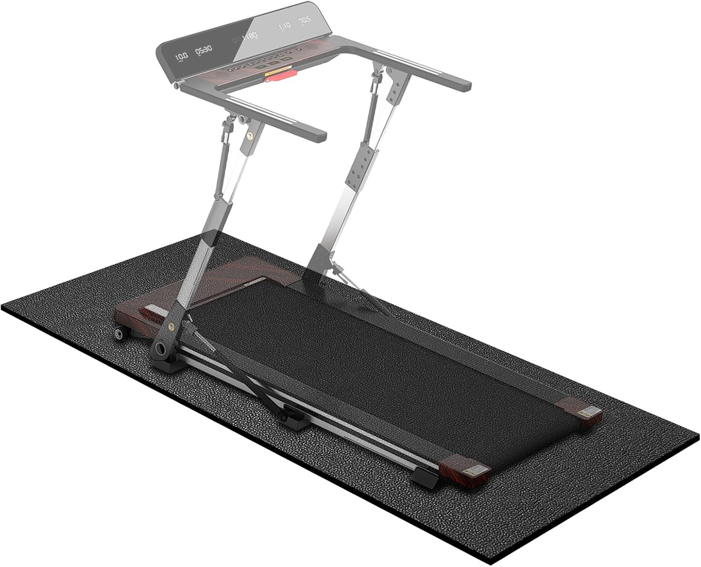 Treadmill Mat,70"x32",6mm Thickness Foldable Exercise Equipment Mat for Carpet Hardwood Floors, Compatible with Walking Pad,Spin Bike,Elliptical Trainer,Rowing Machine