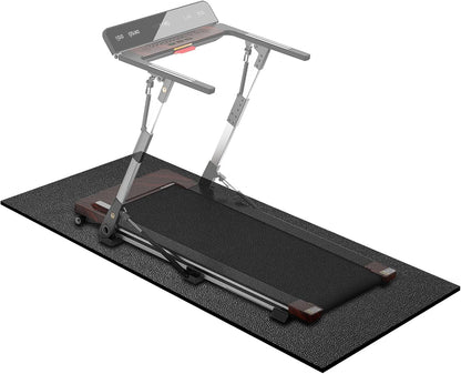 Treadmill Mat,70"x32",6mm Thickness Foldable Exercise Equipment Mat for Carpet Hardwood Floors, Compatible with Walking Pad,Spin Bike,Elliptical Trainer,Rowing Machine