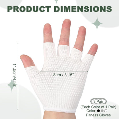 Yoga Gloves, Non Slip Fingerless Pilates Gloves Breathable Exercise Workout Mittens