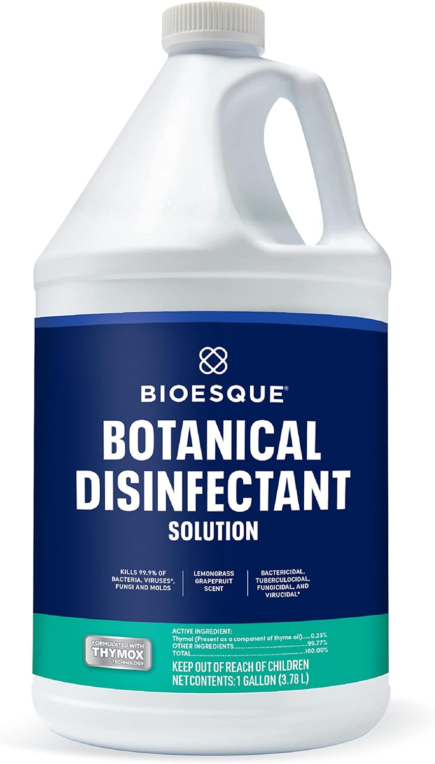 Bioesque Botanical Disinfectant Solution, Heavy Duty Broad-Spectrum Disinfectant, Kills 99.9% of Bacteria, Viruses*, Fungi, & Molds, 32 Fluid Ounce (Pack of 1)