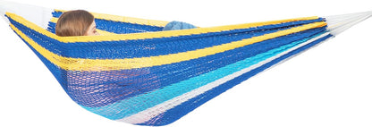 PNAEUT Handwoven Mayan Hammocks, Double Rope Hammock for Outdoor Outside & Indoor, Thick Soft 600 lbs Capacity Heavy-Duty, Includes Tree Straps, Carabiners & Carrying Bag (Nature, X-Large)