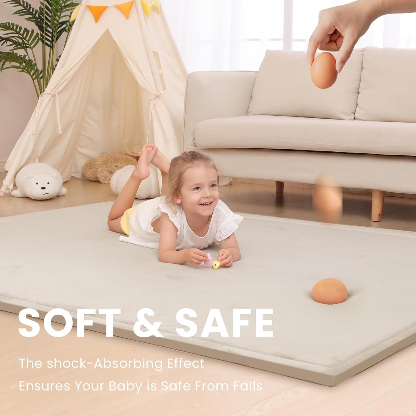 Baby Play Mat for Floor,1.3" Thick Memory Foam Tummy Time Mat,Soft Coral Velvet Nursery Rug,Large Non Slip for Crawling,Toddlers,Infants,Kids,Yoga & Tatami Style for Living Room(Dark Gray)