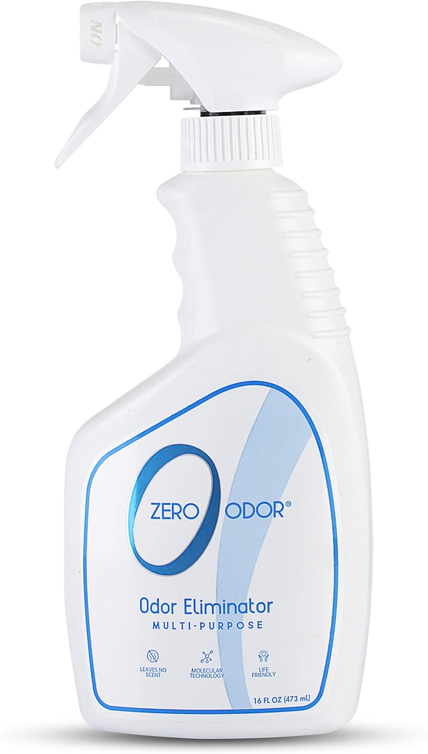 Zero Odor Multi-Purpose Odor Eliminator - Eliminate Air & Surface Odor – Patented Technology Best for Bathroom, Kitchen, Fabric, Closet- Smell Great Again, 8oz (Over 1000 Sprays)