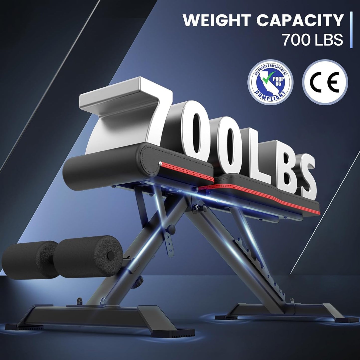 PASYOU Adjustable Weight Bench for Home Gym, Foldable Workout Benches with 660LBS, Exercise Bench for Incline Decline Flat Bench Press, Foldable Strength Bench for Daily Training