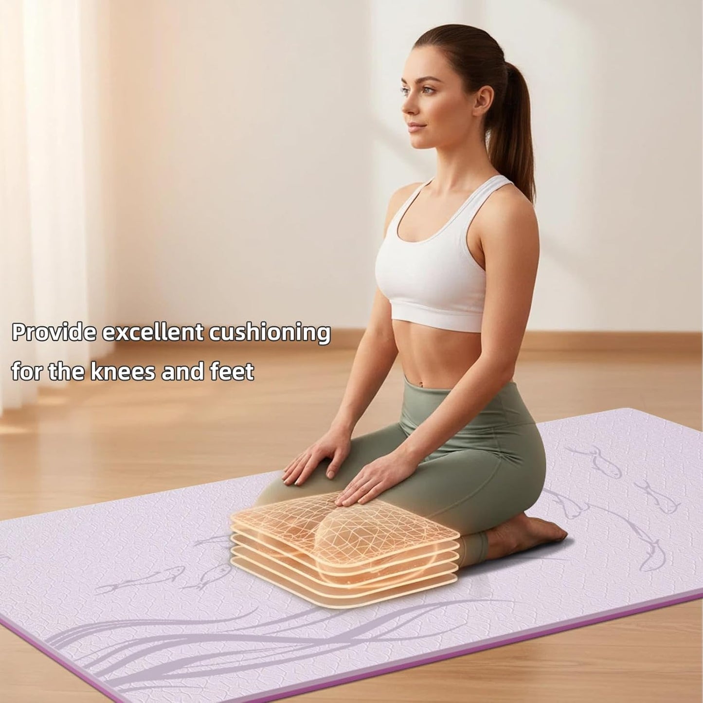 Extra Wide Thick Yoga Mat for Women and Men 76"x 40"x 10mm TPE Exercise Mat, Large-sized Non-slip Gym Yoga Mat,Workout mat,Pilates