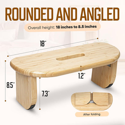 NIXSCALINO Folding Meditation Bench | Bamboo Kneeling Stool with Rocking mechanism - Portable Cross Legged Folding Seiza Chair