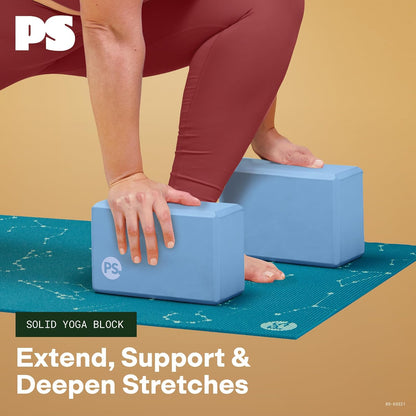 POPSUGAR Yoga Block (Solid, Periwinkle, 4” x 6” x 9”), Lightweight Foam Block for Deep Stretches, Supportive Workout Sessions, Must-Have Yoga Essentials & Gym Accessories for Women and Men