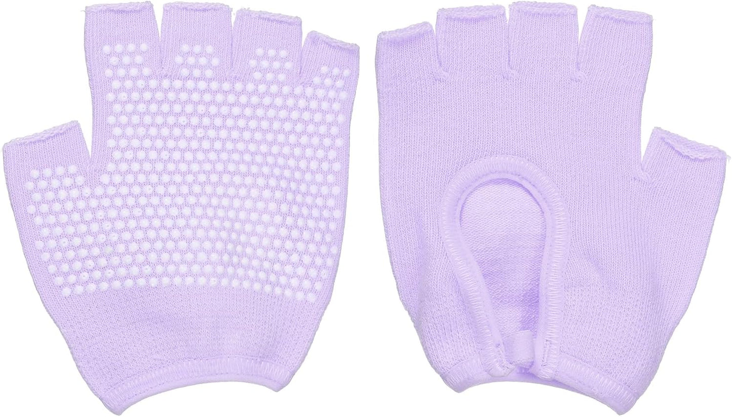 Yoga Gloves, Non Slip Fingerless Pilates Gloves Breathable Exercise Workout Mittens