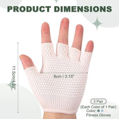 Yoga Gloves, Non Slip Fingerless Pilates Gloves Breathable Exercise Workout Mittens