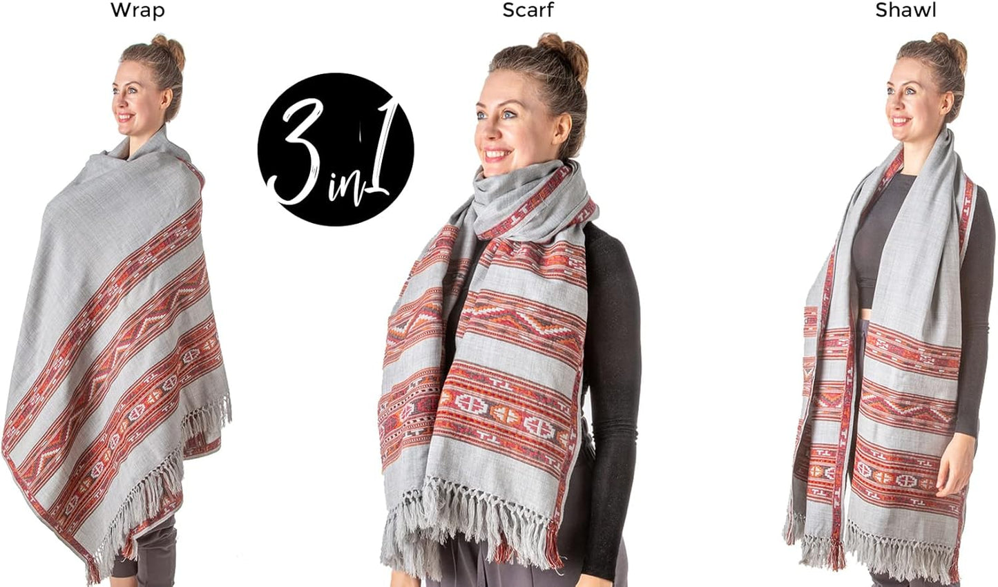 Meditation Shawl or Blanket, Exotic Shawl/Wrap, Oversize Scarf or Stole. Unisex