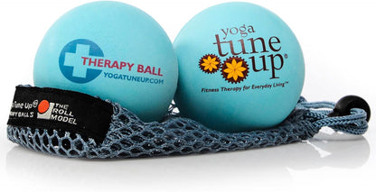 YOGA TUNE UP® Therapy Balls in Tote by Tune Up Fitness - Massage Balls for Trigger Point, Pressure Point & Myofascial Release - Use as Single or Peanut Ball for Pain Relief & Relaxation (Aqua Blue)