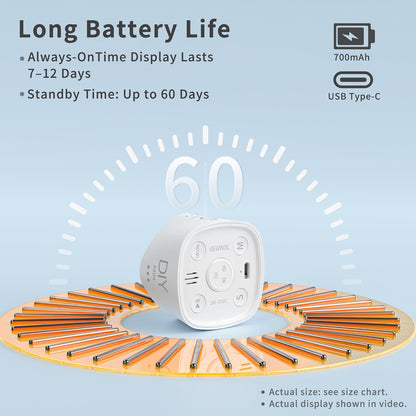 VEWINGL Cube Productivity Timer, 5/10/30/60 Min Presets + Custom Countdown, Silent/Vibrate/Sound Alarm, Pause & Resume, Desk Timer for Work, Study, Tasks, Kitchen