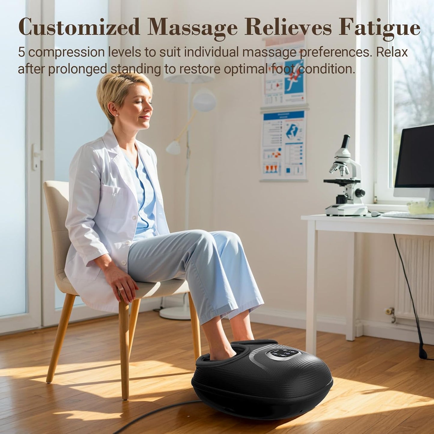 CuPiLo Foot Massager FSA Eligible HSA, 2026 Upgraded, Fathers Day Dad Gifts for Men, Feet Massager with Heat for Plantar Fasciitis Relief, 5 Levels Compression & Vibration Massage for Neuropathy