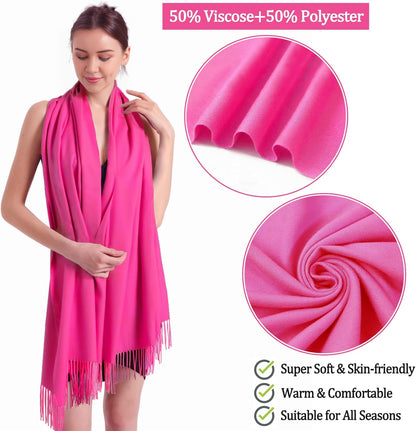 Pashmina Scarf and Shawl - Soft Women Pashminas Wrap for Wedding Evening Party dresses