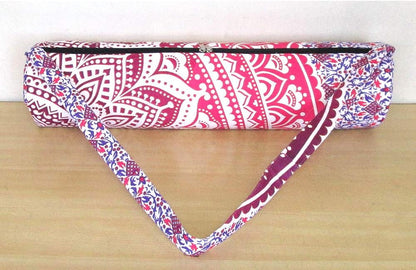 INDIAN CRAFT CASTLE ICC Yoga Mat Bag Carrier Full-Zip Exercise Yoga Mat Carry Bag for Women Men with Multi-Functional Storage Pockets and Adjustable Shoulder Strap 26X6 Inches