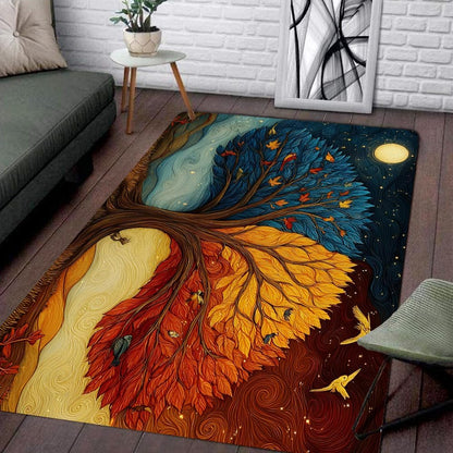 Tree of Life Area Rug – Bohemian Mandala Carpet for Living Room, Bedroom, Meditation Space, Yoga, Spiritual Home Décor – Large Soft Floor Mat for Indoor Decoration (TOL08)