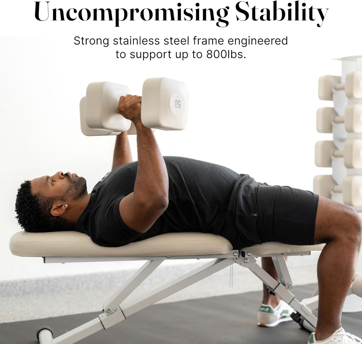 WeGym Fitness Bench, Adjustable, Collapsible, Comfortable, and Luxurious Home Gym Bench for Strength Training