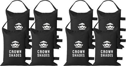 CROWN SHADES Sand Bags for Canopy Legs (150 LBS) Sandbags for Weight, Canopy Weights, Pop Up Tent Weights Bags, Black (Unfilled)