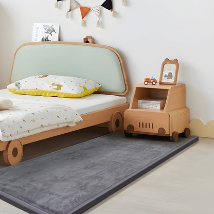 Baby Play Mat for Floor,1.3" Thick Memory Foam Tummy Time Mat,Soft Coral Velvet Nursery Rug,Large Non Slip for Crawling,Toddlers,Infants,Kids,Yoga & Tatami Style for Living Room(Dark Gray)