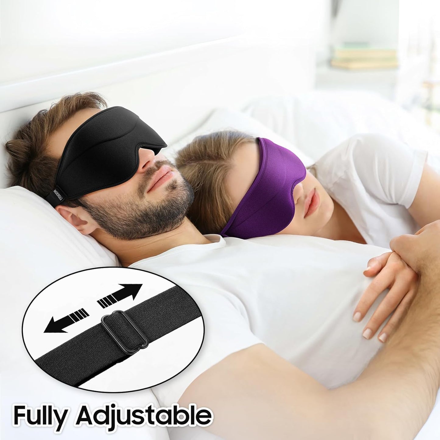 Sleep Mask - Total Blackout 3D Sleeping Mask, Super Lightweight & Silky Soft Eye Mask for Sleeping, Fully Adjustable Fit for Home, Office, Traveling, Meditation, Yoga, Pink, Mothers Day Gifts
