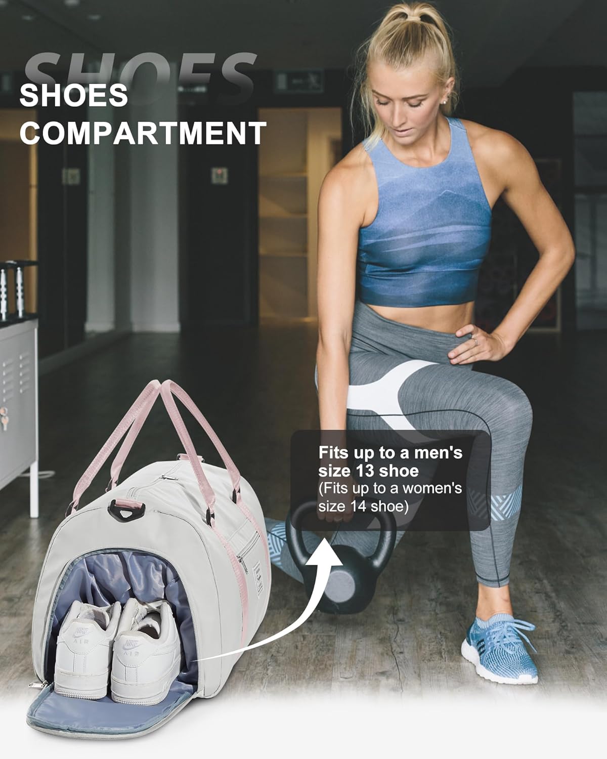 Gym Bag Womens Mens with Shoes Compartment and Wet Pocket Travel Duffel Bag for Women for Plane Sport Gym Tote Bags Swimming Yoga Waterproof Weekend Overnight Carry on Bag Hospital Holdalls - Colors C