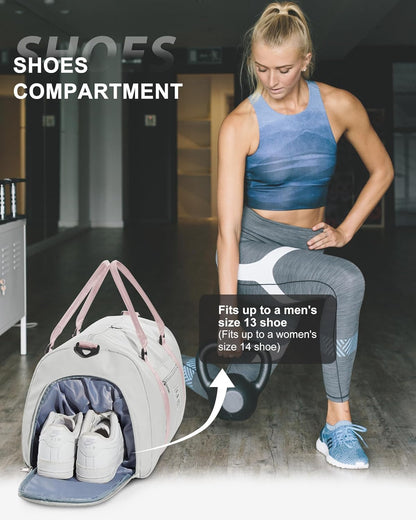 Gym Bag Womens Mens with Shoes Compartment and Wet Pocket Travel Duffel Bag for Women for Plane Sport Gym Tote Bags Swimming Yoga Waterproof Weekend Overnight Carry on Bag Hospital Holdalls - Colors C