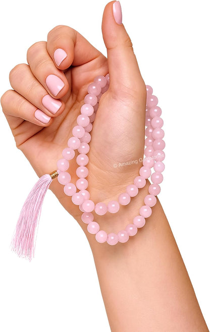 Amazing Gemstone 108 Beads Handmade Mala (Knotted, Rudraksha) - Colors B