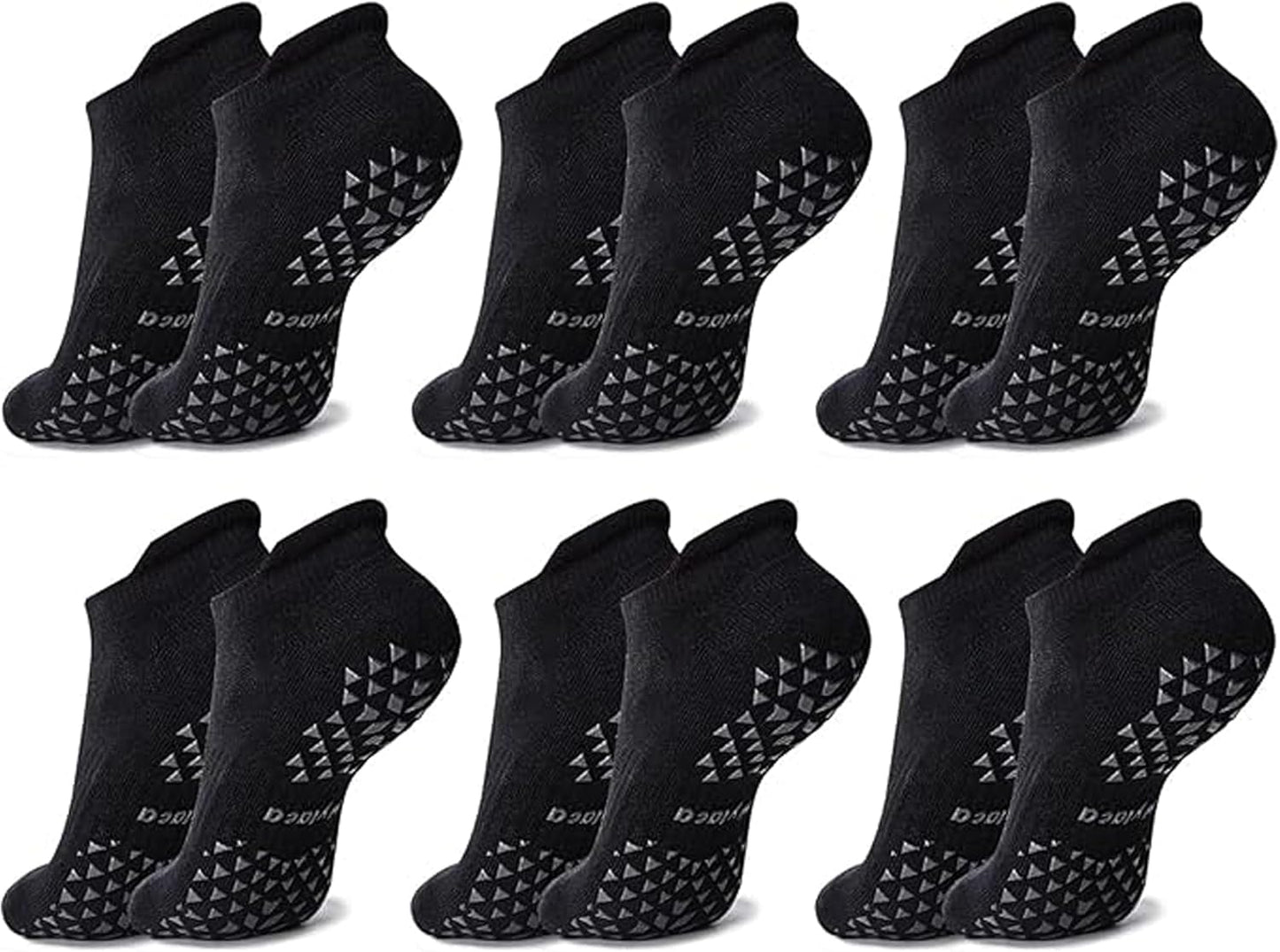 Hylaea Unisex Non Slip Socks with Grip for Yoga, Hospital, Pilates, Barre | Ankle, Cushioned