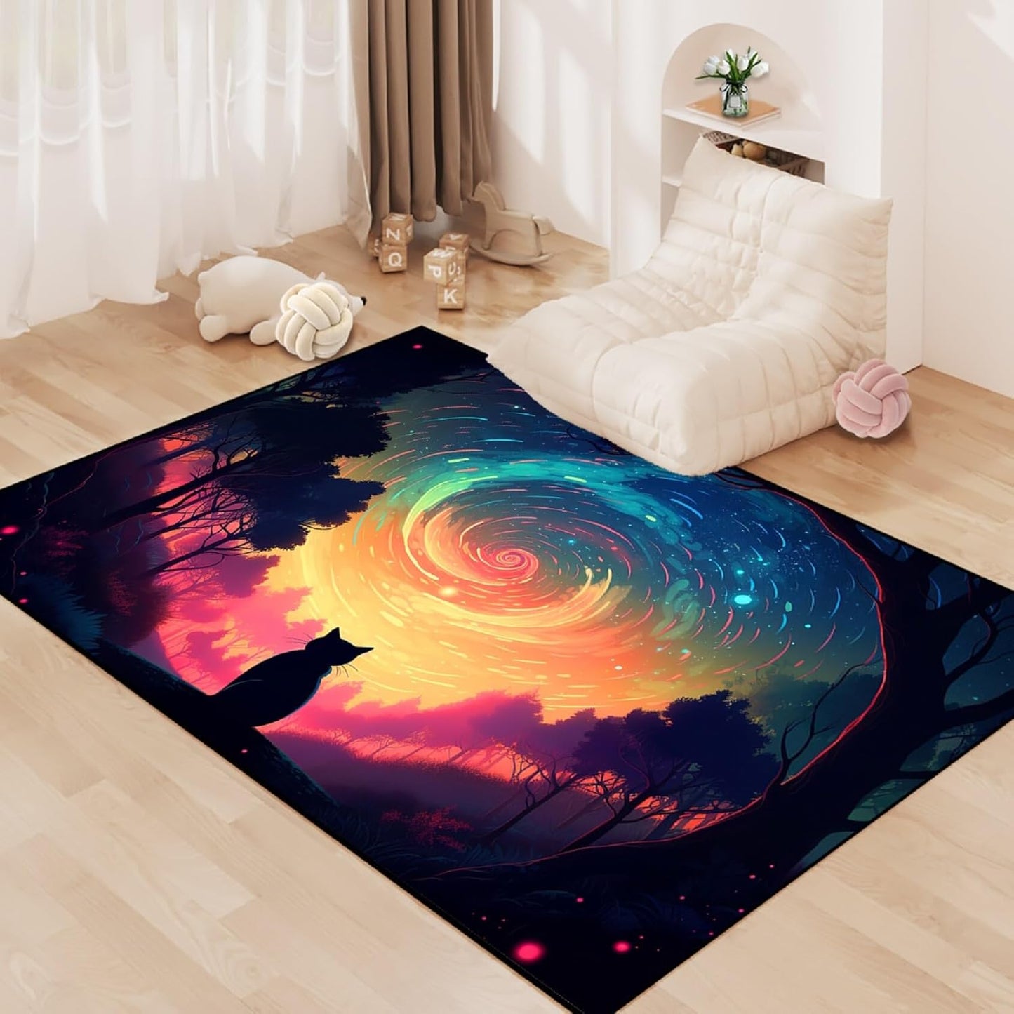 Black Girl Area Rug for Bedroom African American Rugs for Room Princess Carpet Kids Rugs for Bedroom African Girls Carpet for Living Room Teen Girls Yoga Mats, Pink, 4'×5'