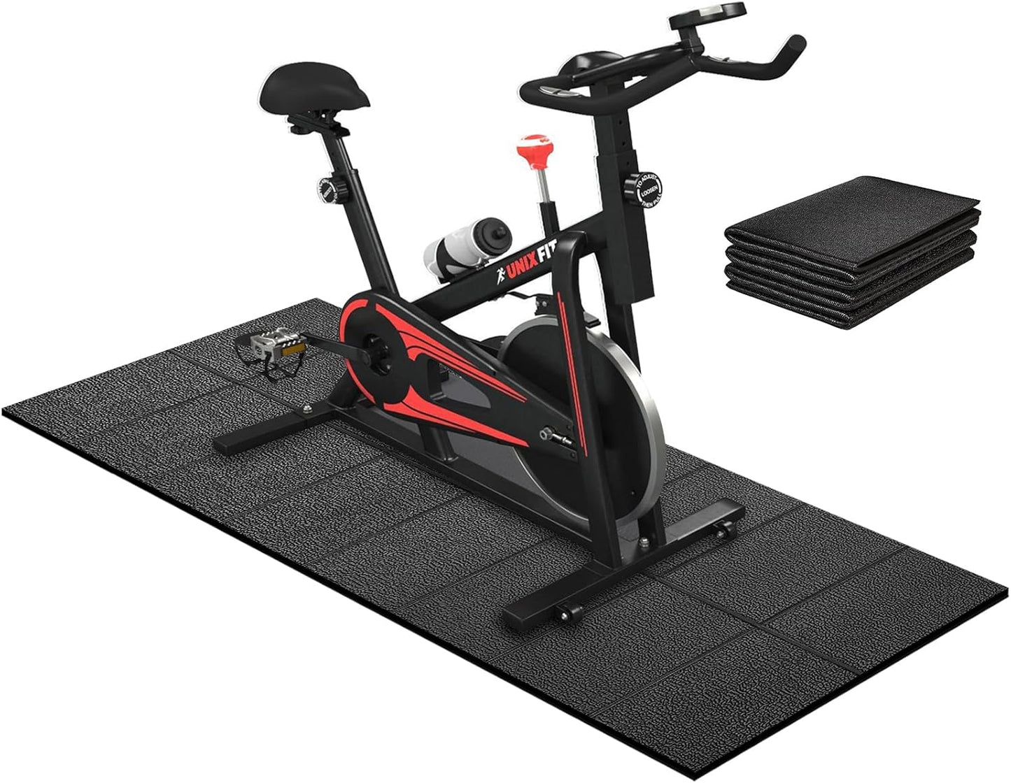 Treadmill Mat,70"x32",6mm Thickness Foldable Exercise Equipment Mat for Carpet Hardwood Floors, Compatible with Walking Pad,Spin Bike,Elliptical Trainer,Rowing Machine