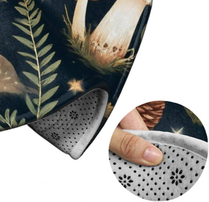 Soft Round Yoga Carpet, Office Chair Decor Round Mat for Carpet and Hardwood Floors Purple Butterfly