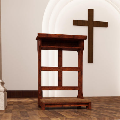 AECOJOY Prayer Kneeler Bench with Soft Cushion & Storage Shelf, Comfortable Wooden Kneeling Meditation Seiza Prayer Stool for Praying at Home or Church