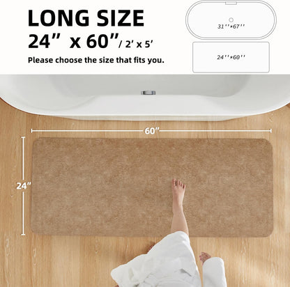 TYUU Bath Mat, Bathroom Rugs Non Slip Washable Thin Absorbent Quick Dry Bath Mat Fits Under Door Bathroom Floor Mat Perfect for Bath, Shower, or Sink 24"x36" Dark Grey