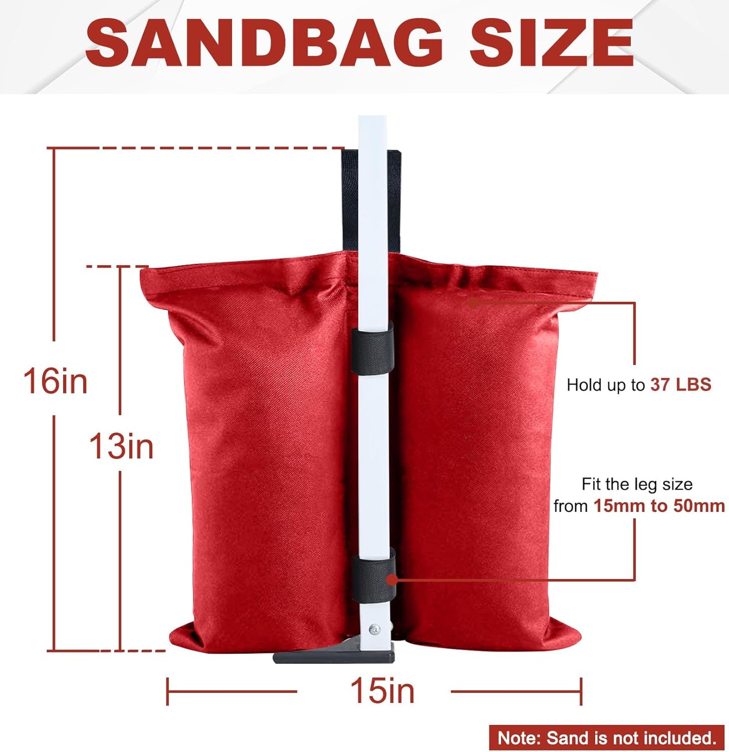 ABCCANOPY Canopy Weights 120 LBS Gazebo Tent Sand Bags,4-Pack Gray (Without Sand)