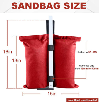 ABCCANOPY Canopy Weights 120 LBS Gazebo Tent Sand Bags,4-Pack Gray (Without Sand)
