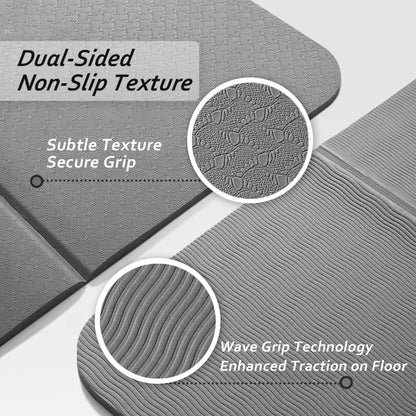 Foldable Yoga Mat & Travel Exercise Pad - Waterproof TPE Outdoor Mat for Hiking, Beach, and Picnics - Portable, Non-Slip Floor Mat for Yoga on the Go Camping Mat