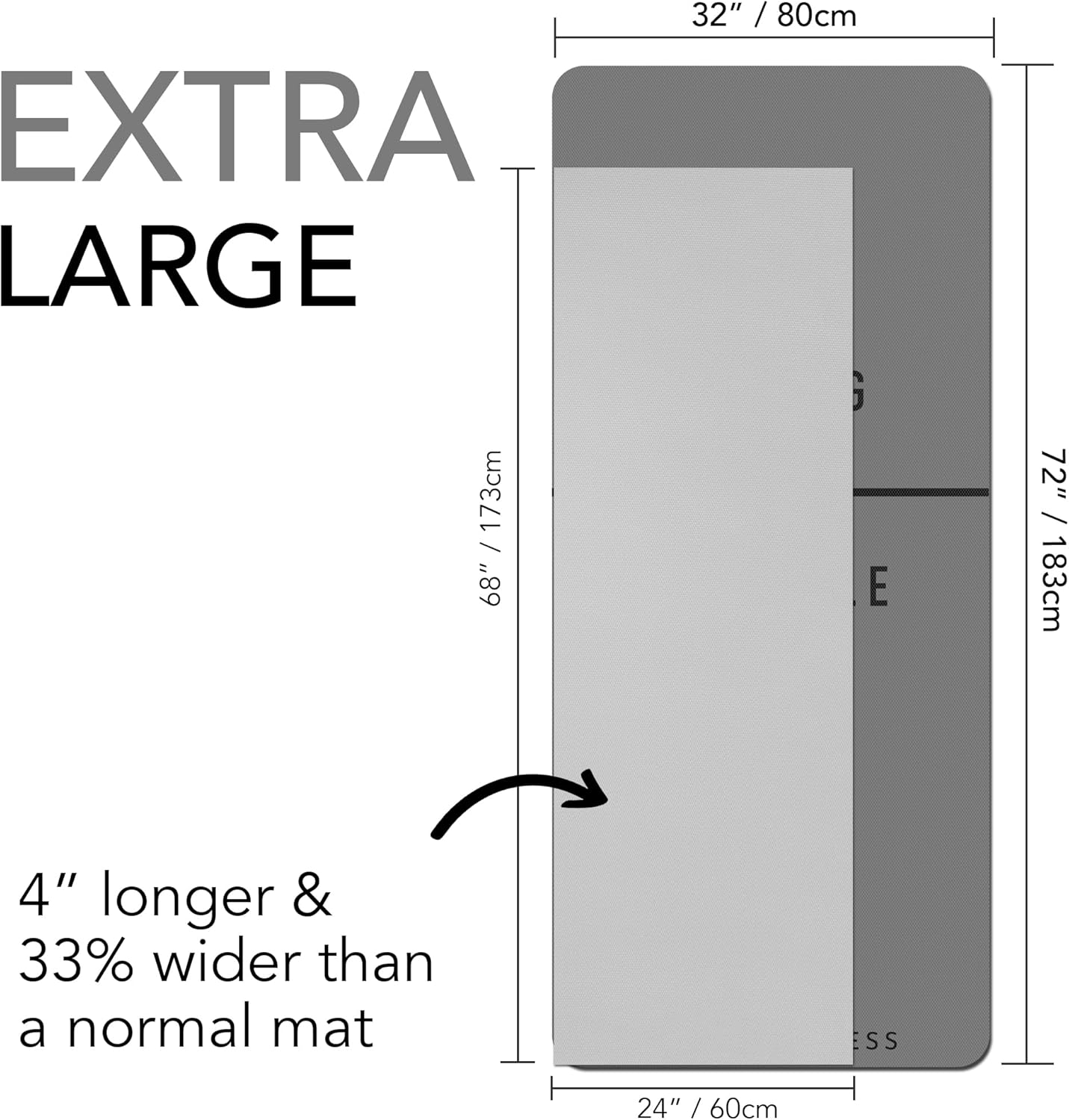 Large Exercise Mat – Extra Thick 10mm Workout Mat (72"x32") – Non-Slip TPE Yoga Mat for Women & Men – Pilates, HIIT, Fitness & Home Gym Mat – Includes Free Carry Bag