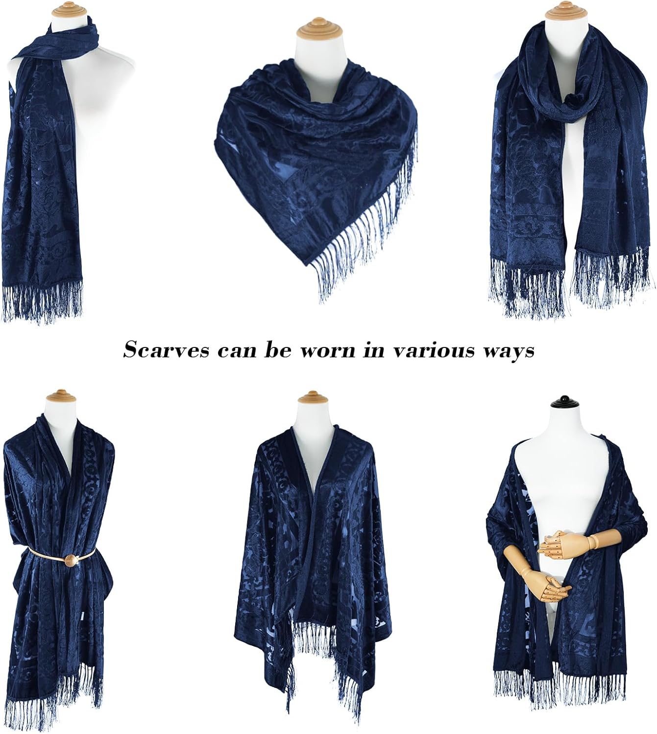 E-Clover Lace Shawl Velvet Scarfs Shawls and Wraps for Evening Dresses Wedding Shawl Wraps for Dress Accessories Winter