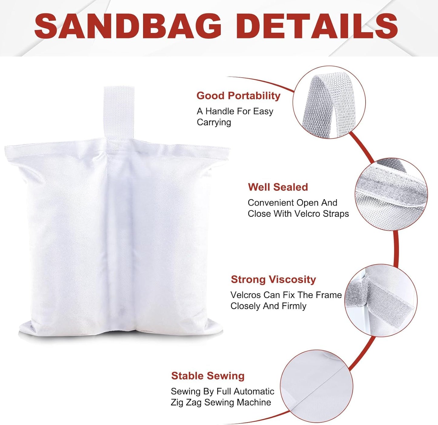 ABCCANOPY Canopy Weights 120 LBS Gazebo Tent Sand Bags,4-Pack Gray (Without Sand)