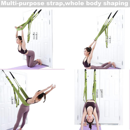 Tchrules Leg Stretcher Strap, Backbend Training Belt with Door Anchor, Flexibility Trainer Stretching Equipment Assist Stretch Strap for Fitness Gymnastics Dance Aerial Yoga Ballet