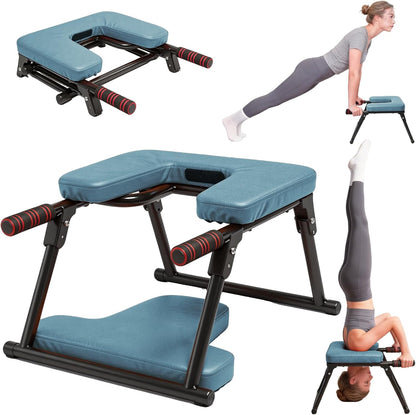 Yoga Headstand Bench, Stand Yoga Chair for Balance Training, Core Strength Building, Upside Down Chair for Relaxation, Handstand Trainer Inversion Chair for Home Gym