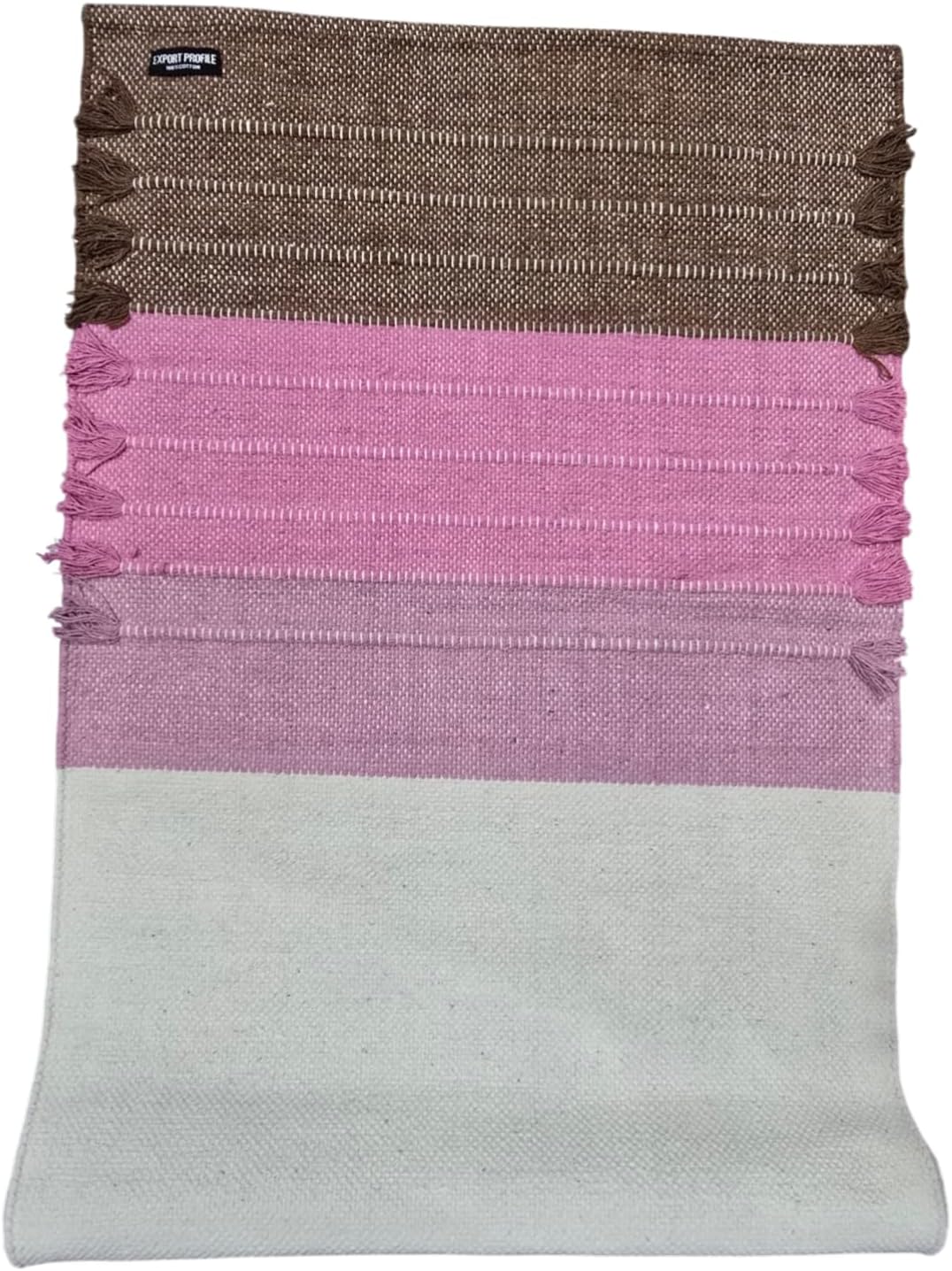 Indian Handmade100 % Organic Anti Skid Multi Colour Cotton Yoga Mat - Eco-Friendly Hand-Woven Rug - Non-Slip & Thick (24”x72”x5mm) for Hot yoga & Everyday Fitness at Home - Comfortable & Foldable Extra-Long Mat