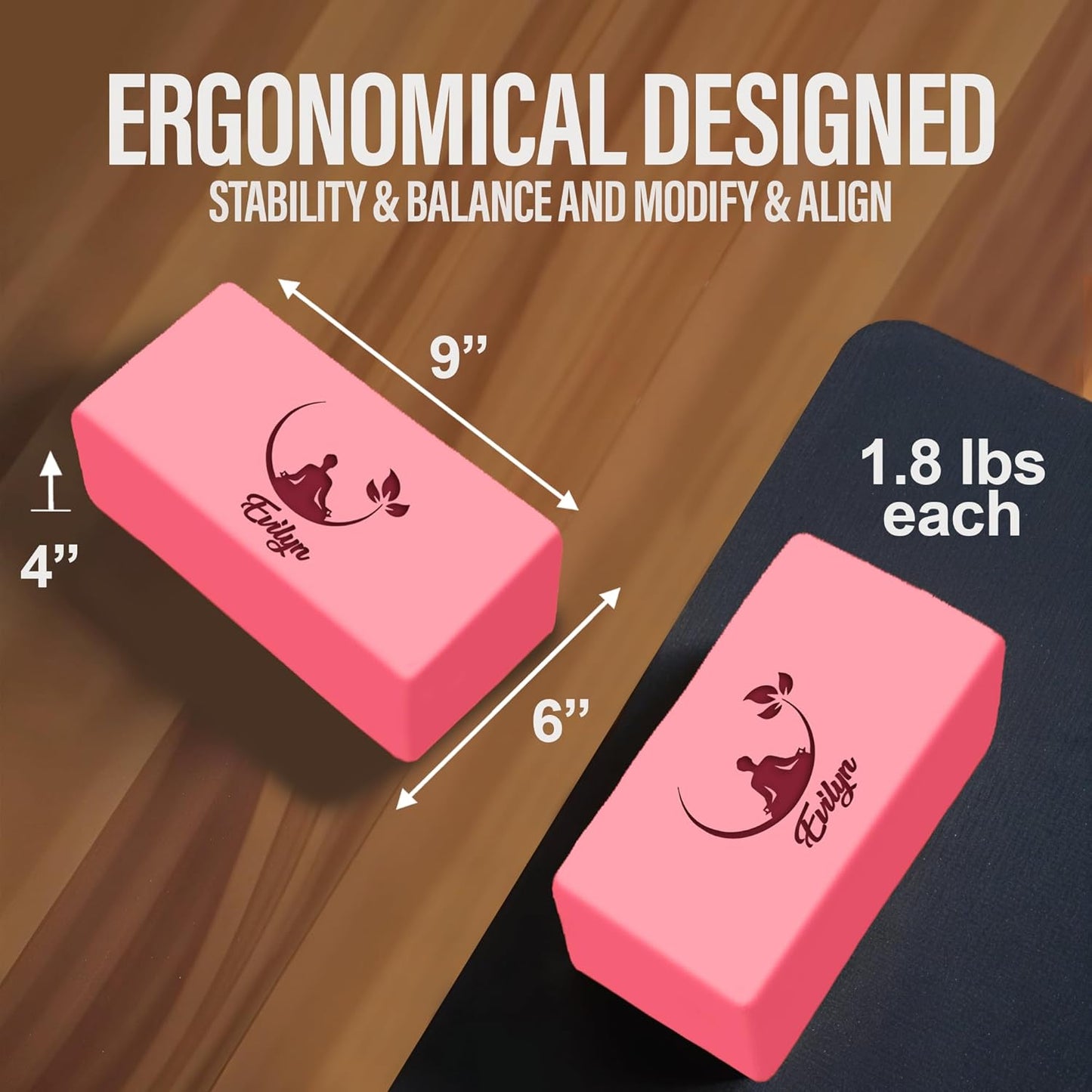 Personalized Yoga Blocks Yoga Gift 2 Pack with Custom Design or Logo, Exercise blocks Yoga Blocks Soft Non-Slip for Pilates, Meditation, Custom Yoga Accessories for Men & Women